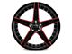 Marquee Wheels M3226 Gloss Black Red Milled Wheel; 22x9 (11-23 RWD Charger, Excluding Widebody)