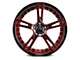 Marquee Wheels M3247 Gloss Black with Red Milled Accents Wheel; Rear Only; 22x10.5 (11-23 RWD Charger, Excluding Widebody)