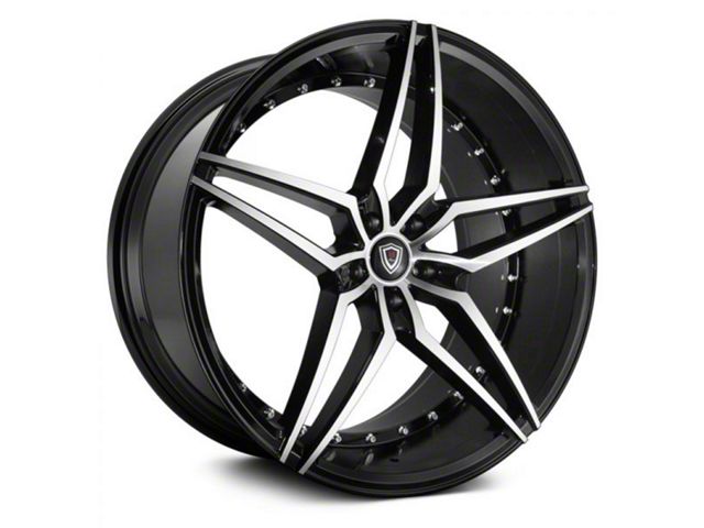 Marquee Wheels M3259 Gloss Black Machined Wheel; Rear Only; 22x10.5 (11-23 RWD Charger, Excluding Widebody)