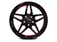 Marquee Wheels M3259 Gloss Black with Red Milled Accents Wheel; 18x8 (11-23 RWD Charger w/o Brembo, Excluding Widebody)