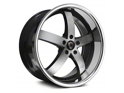 Marquee Wheels M5330B Gloss Black Machined with Stainless Lip Wheel; 20x9; 15mm Offset (11-23 RWD Charger, Excluding Widebody)