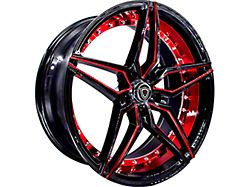 Marquee Wheels M3259 Gloss Black with Red Milled Accents Wheel; 20x9; 35mm Offset (21-26 Mustang Mach-E)