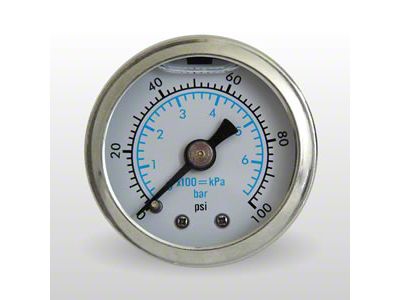 Marshall Instruments WS White PSI/kPa/Bar Dial 1.50-Inch Liquid Filled Mechanical Gauge; 0-100 PSI (Universal; Some Adaptation May Be Required)