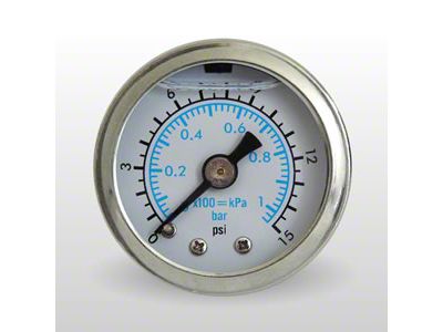 Marshall Instruments WS White PSI/kPa/Bar Dial 1.50-Inch Liquid Filled Mechanical Gauge; 0-15 PSI (Universal; Some Adaptation May Be Required)