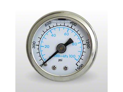 Marshall Instruments WS White PSI/kPa/Bar Dial 1.50-Inch Liquid Filled Mechanical Gauge; 0-1500 PSI (Universal; Some Adaptation May Be Required)