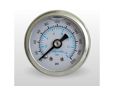 Marshall Instruments WS White PSI/kPa/Bar Dial 1.50-Inch Liquid Filled Mechanical Gauge; 0-200 PSI (Universal; Some Adaptation May Be Required)
