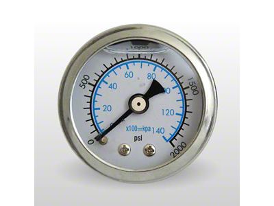 Marshall Instruments WS White PSI/kPa/Bar Dial 1.50-Inch Liquid Filled Mechanical Gauge; 0-2000 PSI (Universal; Some Adaptation May Be Required)
