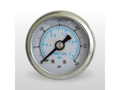 Marshall Instruments WS White PSI/kPa/Bar Dial 1.50-Inch Liquid Filled Mechanical Gauge; 0-30 PSI (Universal; Some Adaptation May Be Required)