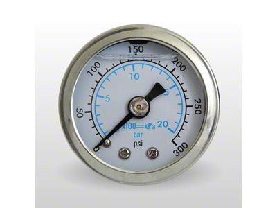 Marshall Instruments WS White PSI/kPa/Bar Dial 1.50-Inch Liquid Filled Mechanical Gauge; 0-300 PSI (Universal; Some Adaptation May Be Required)
