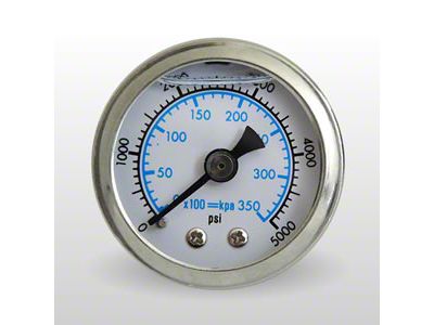 Marshall Instruments WS White PSI/kPa/Bar Dial 1.50-Inch Liquid Filled Mechanical Gauge; 0-5000 PSI (Universal; Some Adaptation May Be Required)