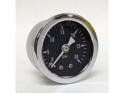 Marshall Instruments CF Carbon Fiber Look Dial 1.50-Inch Liquid Filled Mechanical Gauge; 0-30 PSI (Universal; Some Adaptation May Be Required)