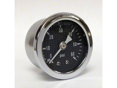 Marshall Instruments CF Carbon Fiber Look Dial 1.50-Inch Liquid Filled Mechanical Gauge; 0-60 PSI (Universal; Some Adaptation May Be Required)