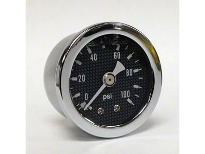 Marshall Instruments CF Carbon Fiber Look Dial 1.50-Inch Liquid Filled Mechanical Gauge; 0-100 PSI (Universal; Some Adaptation May Be Required)