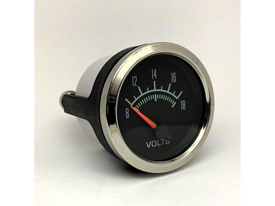 Marshall Instruments COMP II 60's Muscle 2-1/16-Inch Volt Gauge; 8-18V; Polished Stainless Steel Bezel (Universal; Some Adaptation May Be Required)