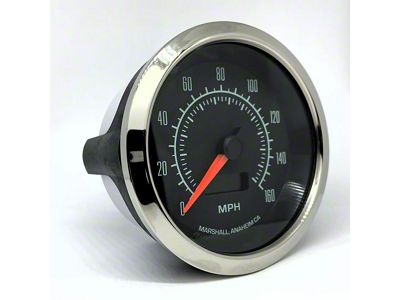 Marshall Instruments COMP II 60's Muscle 3-3/8-Inch In-Dash Electric Programmable Speedometer; 0-160 MPH; Polished Stainless Steel Bezel (Universal; Some Adaptation May Be Required)