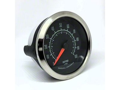 Marshall Instruments COMP II 60's Muscle 3-3/8-Inch In-Dash Tachometer; 0-10000 RPM; Polished Stainless Steel Bezel (Universal; Some Adaptation May Be Required)