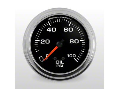 Marshall Instruments COMP II Black Dial 2-5/8-Inch Oil Pressure Gauge; 0-100 PSI (Universal; Some Adaptation May Be Required)