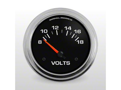 Marshall Instruments COMP II Black Dial 2-5/8-Inch Volt Gauge; 8-18V (Universal; Some Adaptation May Be Required)