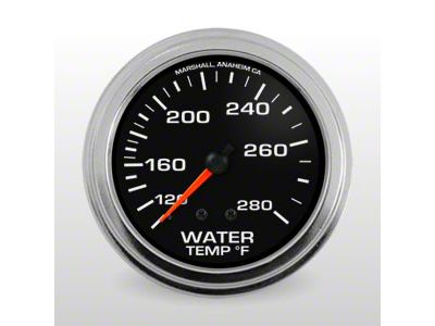 Marshall Instruments COMP II Black Dial 2-5/8-Inch Water Temperature Gauge; 100-280 Fahrenheit (Universal; Some Adaptation May Be Required)
