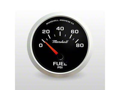 Marshall Instruments COMP II LED Black Dial 2-1/16-Inch Fuel Pressure Gauge; 0-100 PSI; Silver Aluminum Bezel (Universal; Some Adaptation May Be Required)