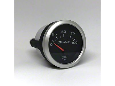 Marshall Instruments COMP II LED Black Dial 2-1/16-Inch Oil Pressure Gauge; 0-100 PSI; Silver Aluminum Bezel (Universal; Some Adaptation May Be Required)
