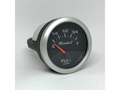 Marshall Instruments COMP II LED Black Dial 2-1/16-Inch Programmable Fuel Level Gauge; Silver Aluminum Bezel (Universal; Some Adaptation May Be Required)