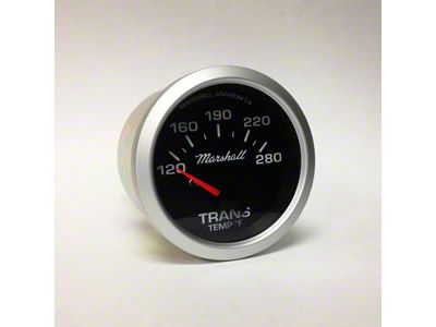 Marshall Instruments COMP II LED Black Dial 2-1/16-Inch Trans Temperature Gauge; 120-280 Fahrenheit; Silver Aluminum Bezel (Universal; Some Adaptation May Be Required)