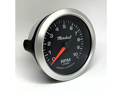 Marshall Instruments COMP II LED Black Dial 3-3/8-Inch In-Dash Tachometer; 0-10000 RPM; Silver Aluminum Bezel (Universal; Some Adaptation May Be Required)