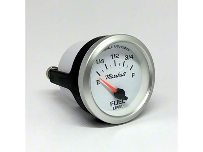 Marshall Instruments COMP II LED White Dial 2-1/16-Inch Programmable Fuel Level Gauge; Silver Aluminum Bezel (Universal; Some Adaptation May Be Required)