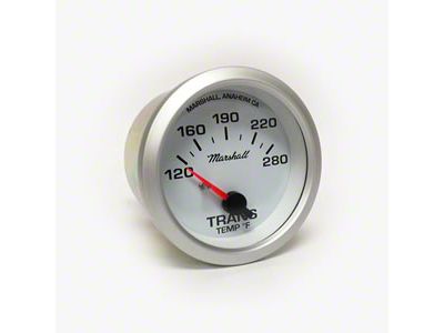 Marshall Instruments COMP II LED White Dial 2-1/16-Inch Trans Temperature Gauge; 120-280 Fahrenheit; Silver Aluminum Bezel (Universal; Some Adaptation May Be Required)