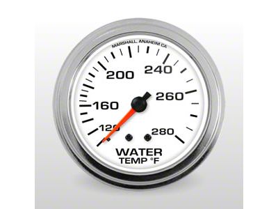 Marshall Instruments COMP II White Dial 2-5/8-Inch Water Temperature Gauge; 100-280 Fahrenheit (Universal; Some Adaptation May Be Required)