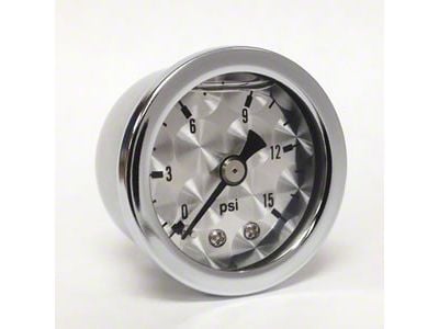 Marshall Instruments ET Engine Turned Dial 1.50-Inch Liquid Filled Mechanical Gauge; 0-15 PSI (Universal; Some Adaptation May Be Required)