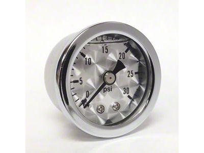 Marshall Instruments ET Engine Turned Dial 1.50-Inch Liquid Filled Mechanical Gauge; 0-30 PSI (Universal; Some Adaptation May Be Required)