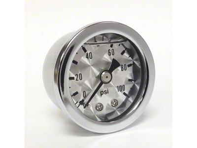 Marshall Instruments ET Engine Turned Dial 1.50-Inch Liquid Filled Mechanical Gauge; 0-100 PSI (Universal; Some Adaptation May Be Required)