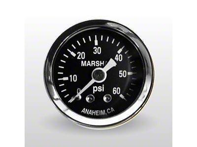 Marshall Instruments MC Black Marshall Logo Dial 1.50-Inch Dry Direct Mount Mechanical Gauge; 0-60 PSI (Universal; Some Adaptation May Be Required)
