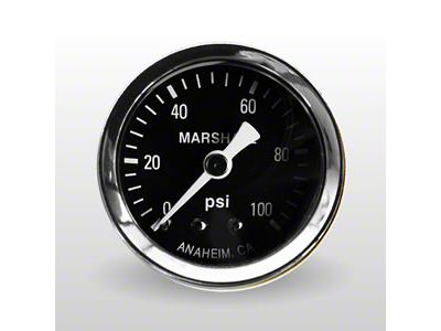 Marshall Instruments MC Black Marshall Logo Dial 1.50-Inch Dry Direct Mount Mechanical Gauge; 0-100 PSI (Universal; Some Adaptation May Be Required)