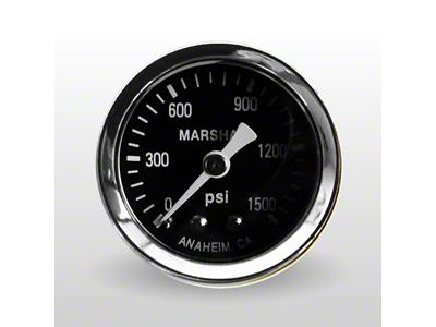 Marshall Instruments MC Black Marshall Logo Dial 1.50-Inch Dry Direct Mount Mechanical Gauge; 0-1500 PSI (Universal; Some Adaptation May Be Required)