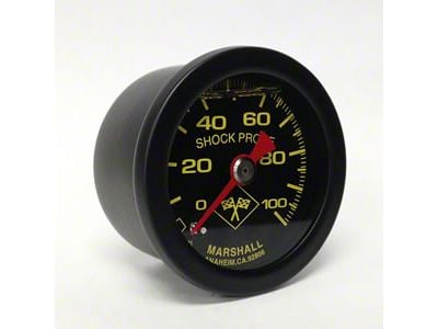 Marshall Instruments MNB Midnight Black 1.50-Inch Liquid Filled Mechanical Gauge; 0-100 PSI (Universal; Some Adaptation May Be Required)