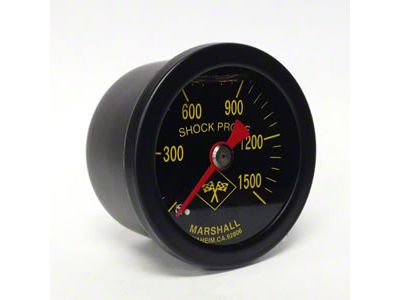 Marshall Instruments MNB Midnight Black 1.50-Inch Liquid Filled Mechanical Gauge; 0-1500 PSI (Universal; Some Adaptation May Be Required)