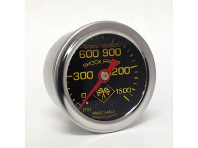 Marshall Instruments MNS Midnight Black 1.50-Inch Liquid Filled Mechanical Gauge; 0-1500 PSI (Universal; Some Adaptation May Be Required)