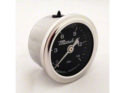 Marshall Instruments MS Black Marshall Logo Dial 1.50-Inch Liquid Filled Mechanical Gauge; 0-15 PSI (Universal; Some Adaptation May Be Required)