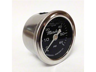 Marshall Instruments MS Black Marshall Logo Dial 1.50-Inch Liquid Filled Mechanical Gauge; 0-60 PSI (Universal; Some Adaptation May Be Required)