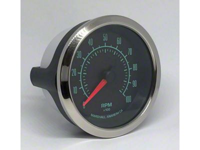 Marshall Instruments SCX 60's Muscle 3-3/8-Inch In-Dash Tachometer; 0-10000 RPM; Polished Stainless Steel Bezel (Universal; Some Adaptation May Be Required)