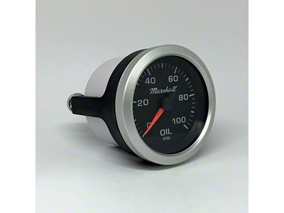Marshall Instruments SCX Black Dial 2-1/16-Inch Oil Pressure Gauge; 0-100 PSI; Silver Aluminum Bezel (Universal; Some Adaptation May Be Required)