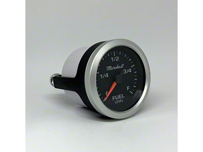 Marshall Instruments SCX Black Dial 2-1/16-Inch Programmable Fuel Level Gauge; Silver Aluminum Bezel (Universal; Some Adaptation May Be Required)