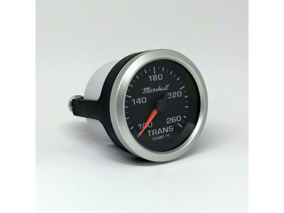 Marshall Instruments SCX Black Dial 2-1/16-Inch Trans Temperature Gauge; 100-260 Fahrenheit; Silver Aluminum Bezel (Universal; Some Adaptation May Be Required)