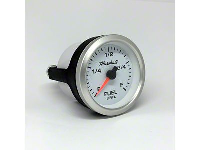 Marshall Instruments SCX White Dial 2-1/16-Inch Programmable Fuel Level Gauge; Silver Aluminum Bezel (Universal; Some Adaptation May Be Required)
