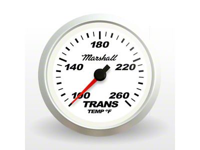 Marshall Instruments SCX White Dial 2-1/16-Inch Trans Temperature Gauge; 100-260 Fahrenheit; Silver Aluminum Bezel (Universal; Some Adaptation May Be Required)
