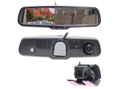 Master Tailgaters 4-Inch LCD Rear View Mirror with Dash Cam, In-Cabin Camera and Backup Camera (Universal; Some Adaptation May Be Required)