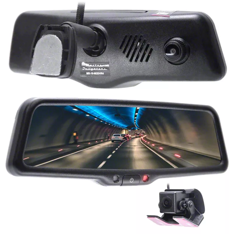 Master Tailgaters Mustang 10Inch IPS LCD Rear View Mirror with Built